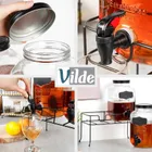 Vilde, słój do napojów z kranikiem i stojakiem, czarny, 2-4l, 3 elementy