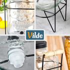 Vilde, słój do napojów z kranikiem i stojakiem, czarny, 8l