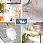 Vilde, słój do napojów z kranikiem i stojakiem, złoty, 8l