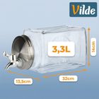 Vilde, słój do napojów z kranikiem, szklany, do lodówki, 3,3l