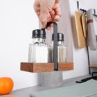 Vilde, solniczka i pieprzniczka ze stojakiem, 3 elementy