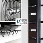 Vilde, stojak na garnki, patelnie i pokrywki, metalowy, czarny