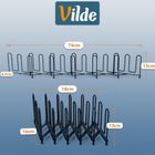 Vilde, stojak na pokrywki i talerze, rozkładany, metalowy, czarny, 8-74 cm