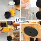 Vilde, stojak na przyprawy z pojemnikami, drewniany, obrotowy, 13 el.