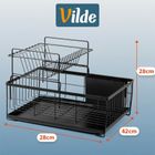 Vilde, suszarka na naczynia, 2-poziomowa, metalowa, czarna, 42-28-28 cm