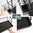 Vilde, suszarka na naczynia, metalowa, czarna, 3-poziomowa, 54,5-24,5-60 cm