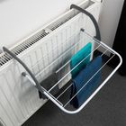 Vilde, suszarka na pranie na kaloryfer metalowa, biała rozkładana, 55-50.5 cm