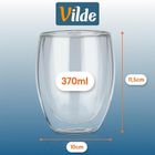 Vilde, szklanki termiczne z podwójną ścianką, do kawy i herbaty, 370 ml, 2 szt.