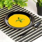 Vilde, talerze obiadowe głębokie szklane, czarne, 21,5 cm, 400 ml, 6 szt.