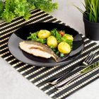 Vilde, talerze obiadowe płytkie szklane czarne 25,5 cm 6 szt.