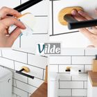 Vilde, uchwyt na papier toaletowy stalowy, bambusowy, czarny, 17 cm