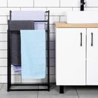 Vilde, wieszak na ręczniki stojący, metalowy, czarny