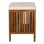 Wenko, Fondi, drewniane siedzisko łazienkowe z koszem, 52 cm