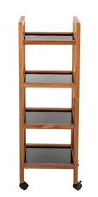 Wenko, Fondi, mobilny regał z drewna akacji, 4 poziomy, 101,5 cm