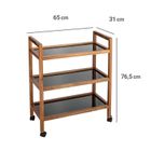 Wenko, Fondi, szeroki mobilny regał z drewna akacji, 76,5 cm