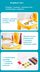 Wielofunkcyjny projektor do nauki rysowania, żyrafa, żółty