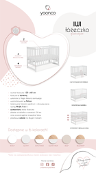 Yoonco, IWI, łóżeczko drewniane z barierką, białe/buk