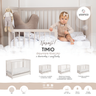 Yoonco, Timio, łóżeczko drewniane z barierką, beżowe, 120-60 cm