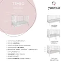 Yoonco, Timio, łóżeczko drewniane z barierką, białe