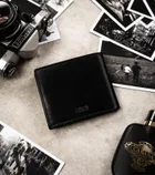 Zestaw prezentowy: Portfel, Brelok, czarny, skórzany, Peterson