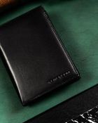 Zestaw prezentowy: Portfel, Brelok, czarny, skórzany, Peterson