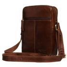 Zestaw, Torba listonoszka, Etui na klucze, brązowy, skórzany, Peterson