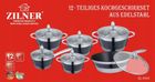 Zilner, garnki, Elegance black, 12 elementów
