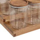 5five Simply Smart, Harmony, słoiki na przyprawy na drewnianej półce, 9 szt., 180 ml