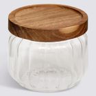 5five Simply Smart, szklany pojemnik na żywność, Harmony, z drewnianą pokrywką
