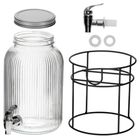 Adler, słój do napojów z kranikiem i stojakiem, szklany, 4l