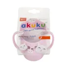 Akuku, kubek pochyły do nauki picia, różowy