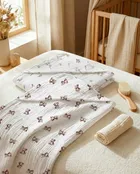 Albero Mio, Wild Flowers, muślinowe okrycie kąpielowe, 80-80 cm