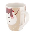 Altom Design, zimowy kubek baryłka nbc, 340 ml, z maskotką, bałwanek, w opasce