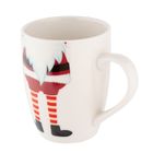 Altom Design, zimowy kubek baryłka nbc, 340 ml, z maskotką, Mikołaj, w opasce