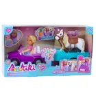 Ankiki, laleczka z samochodem, przyczepą i koniem