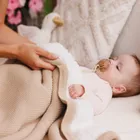 BabyOno, kocyk bawełniany z ociepleniem, beżowy, 75-100 cm