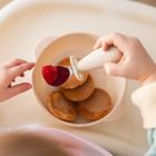 BabyOno, sztućce dla dzieci, stal nierdzewna, beżowy