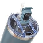 Banquet, Twain, stalowy kubek termiczny, termos z rączką i słomką, szary, 1200 ml