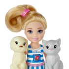 Barbie, Chelsea i pociąg ze zwierzakami, zestaw z lalką