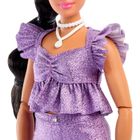 Barbie, Deluxe Style, lalka, fioletowy top i szorty