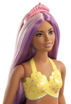 Barbie, lalka syrenka, fioletowe włosy