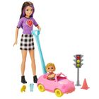 Barbie, mini auto, zestaw z mini lalką z akcesoriami