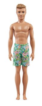 Barbie, plażowa lalka Ken, spodenki w kwiaty