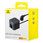 Baseus, PowerCombo, listwa zasilająca, 1,5m, czarny, 3AC+2U+2C, 30W, EU