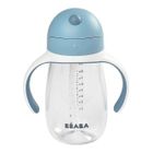 Beaba, butelka, kubek niekapek, tritanowa, ze słomką, windy blue, 300 ml
