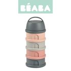 Beaba, pojemniki na mleko w proszku, 4 komory, mineral grey/pink