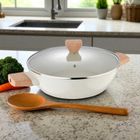 Bergner, Naturally, garnek marmurkowy płaski z pokrywą, 28 cm