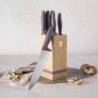 Berlinger Haus, Taupe, zestaw noży w bloku bambusowym