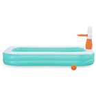 Bestway, basen dmuchany z piłką i obręczą, prostokątny, 251-168-102 cm