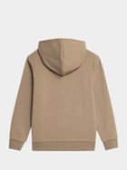 Bluza chłopięca z kapturem, rozpinana, beżowa, 4F